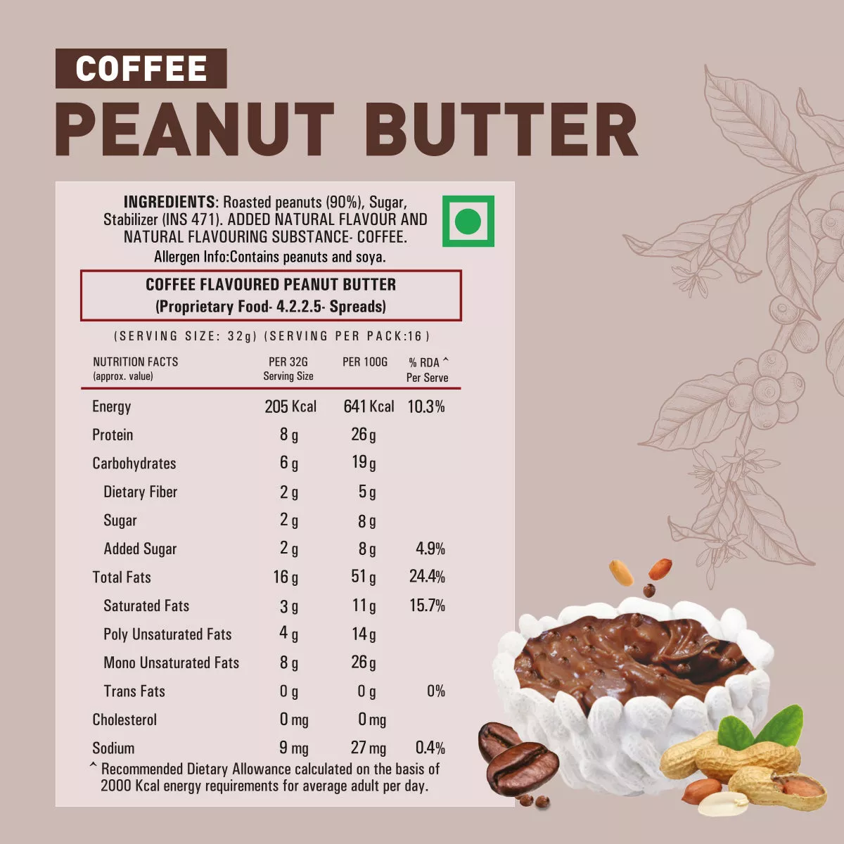 Coffee Smooth Peanut Butter (26% Protein) - Image 3