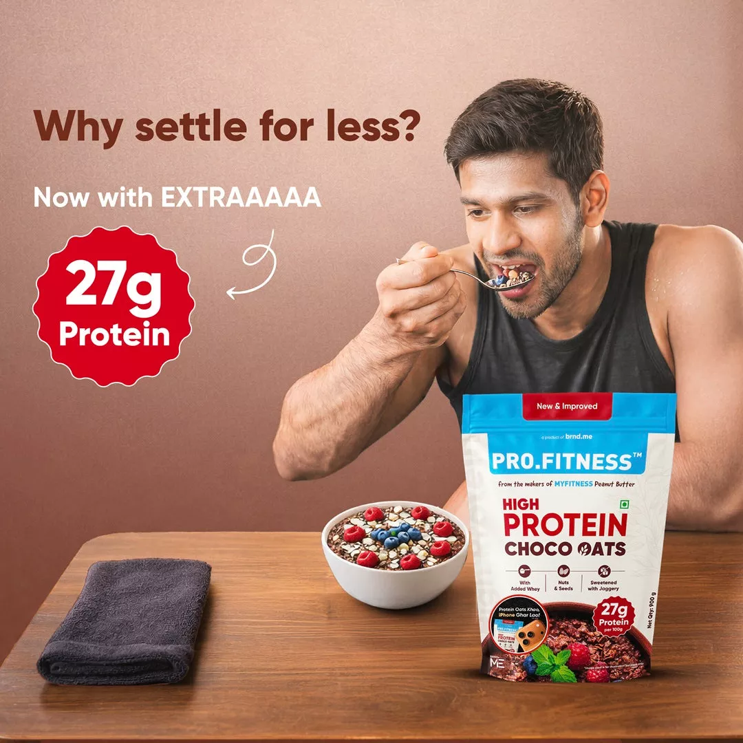 High Protein Chocolate Oats 900g Pack | 27g Protein (per 100g) | Healthy Breakfast Oats - Image 3