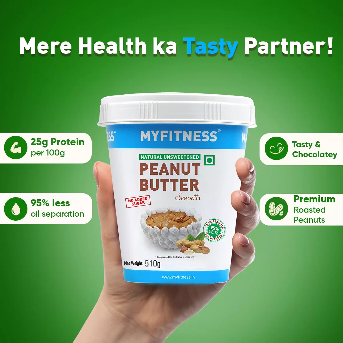Natural Zero Sugar Smooth Peanut Butter (25% Protein) - Image 7