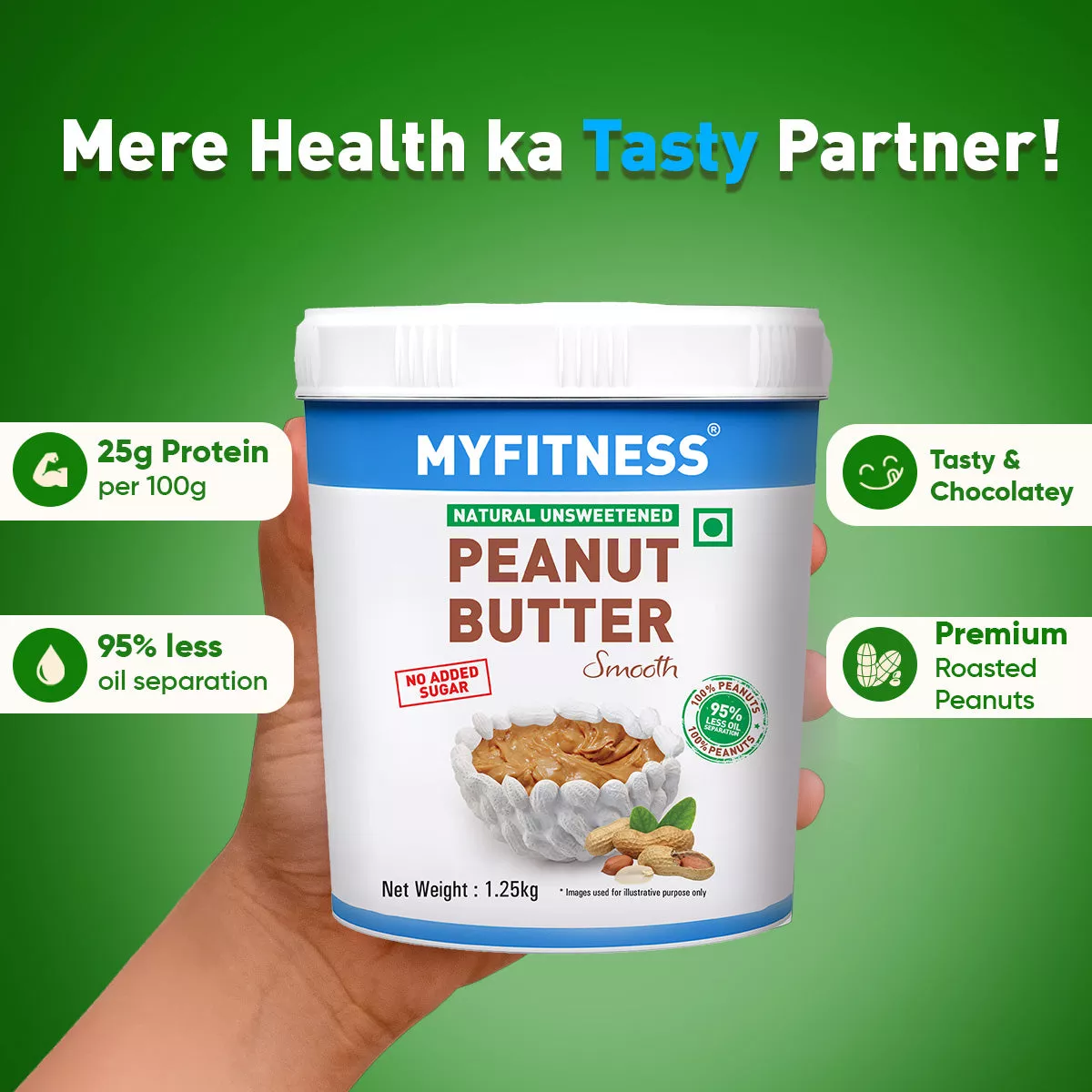 Natural Zero Sugar Smooth Peanut Butter (25% Protein) - Image 5