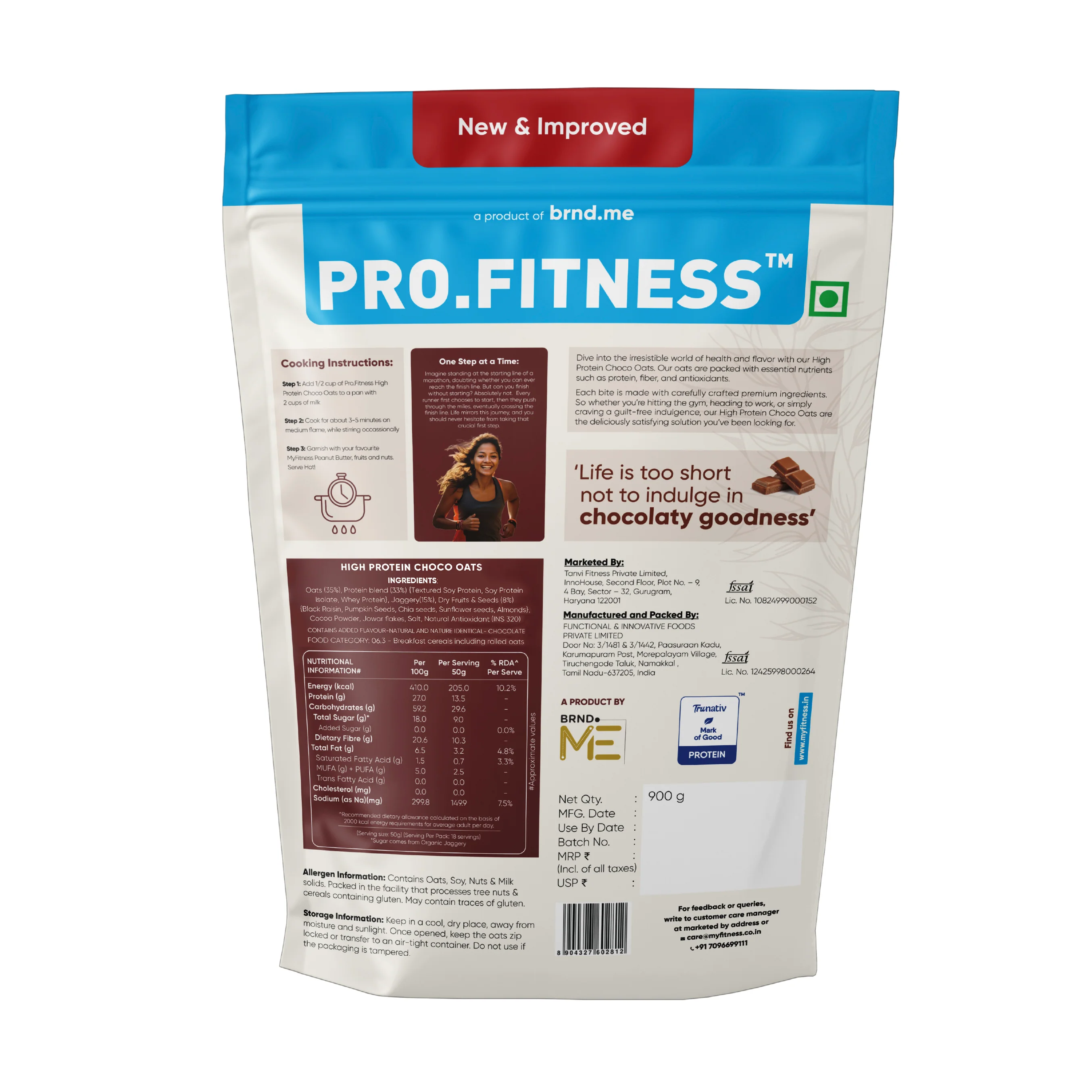 Testing - High Protein Chocolate Oats 900g Pack - Image 9